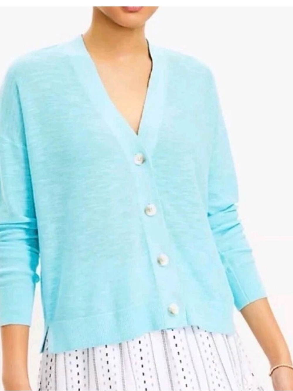 Ann Taylor Loft Light Button Front Women's Light Weight Cardigan Sweater